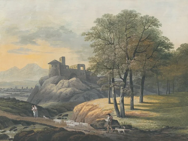 1780-Ján Jakub Müller - Paesaggio con ponte - Galleria della Slovacchia orientale